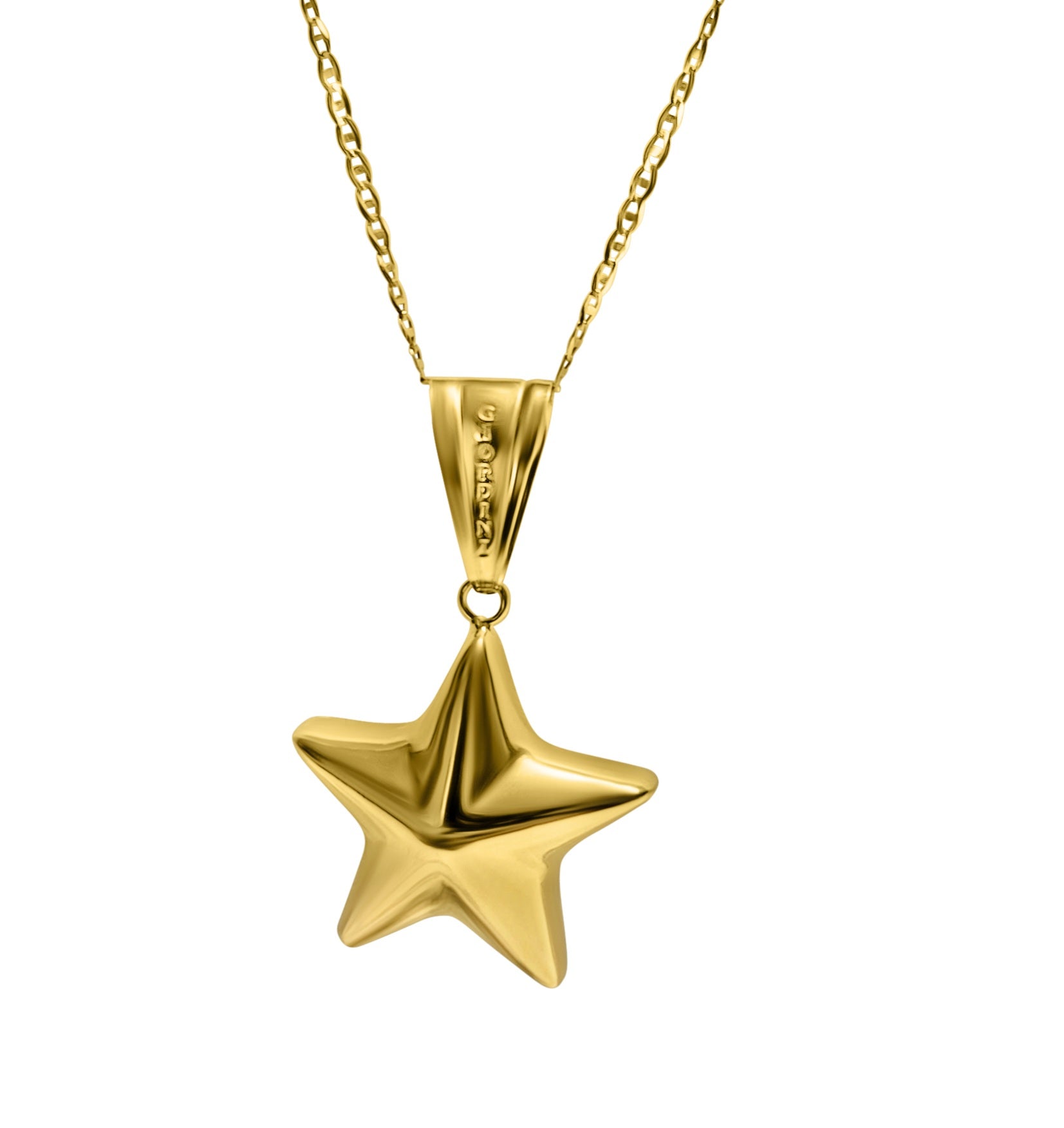 18k Italian star necklace