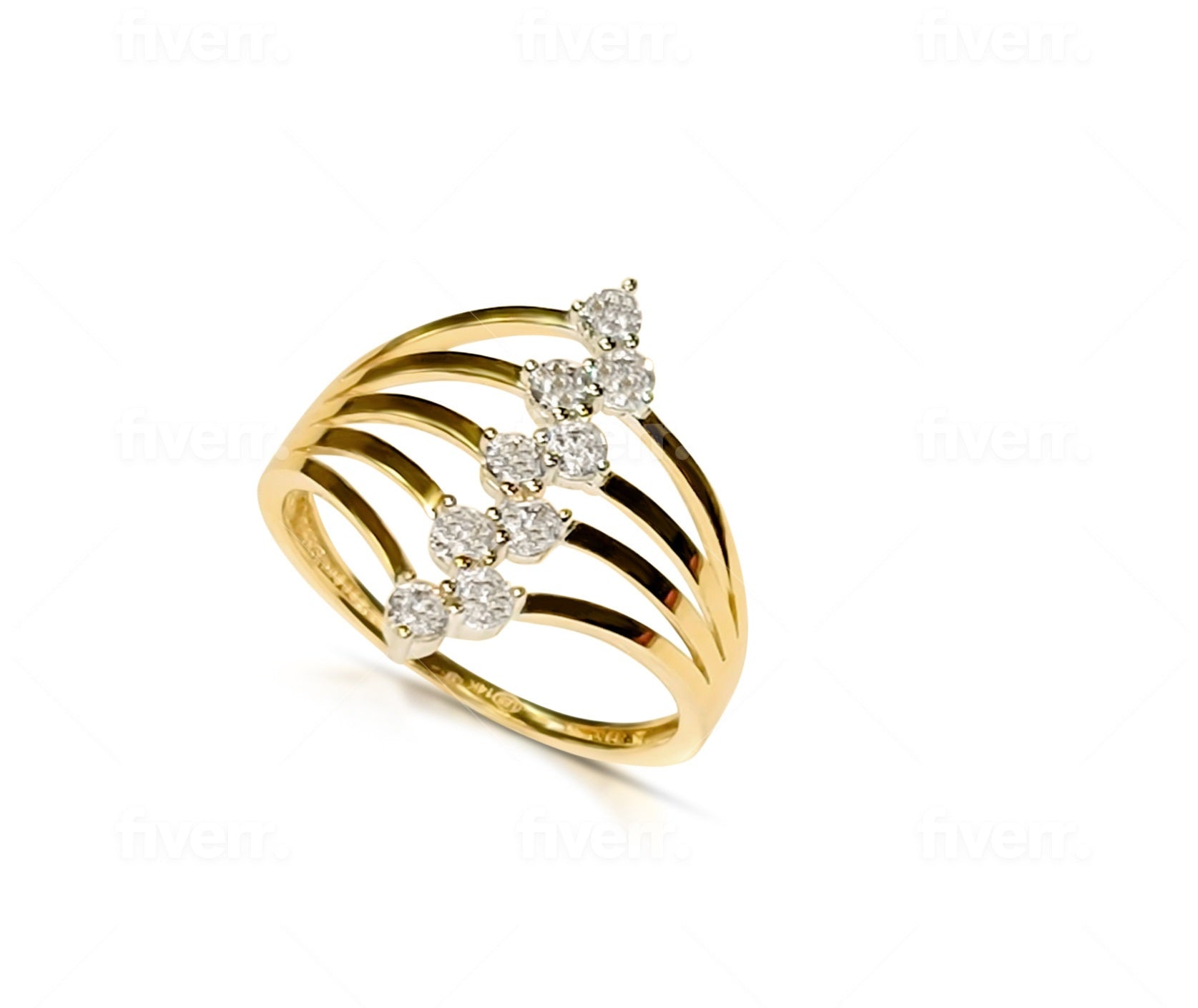 14k center stone ring