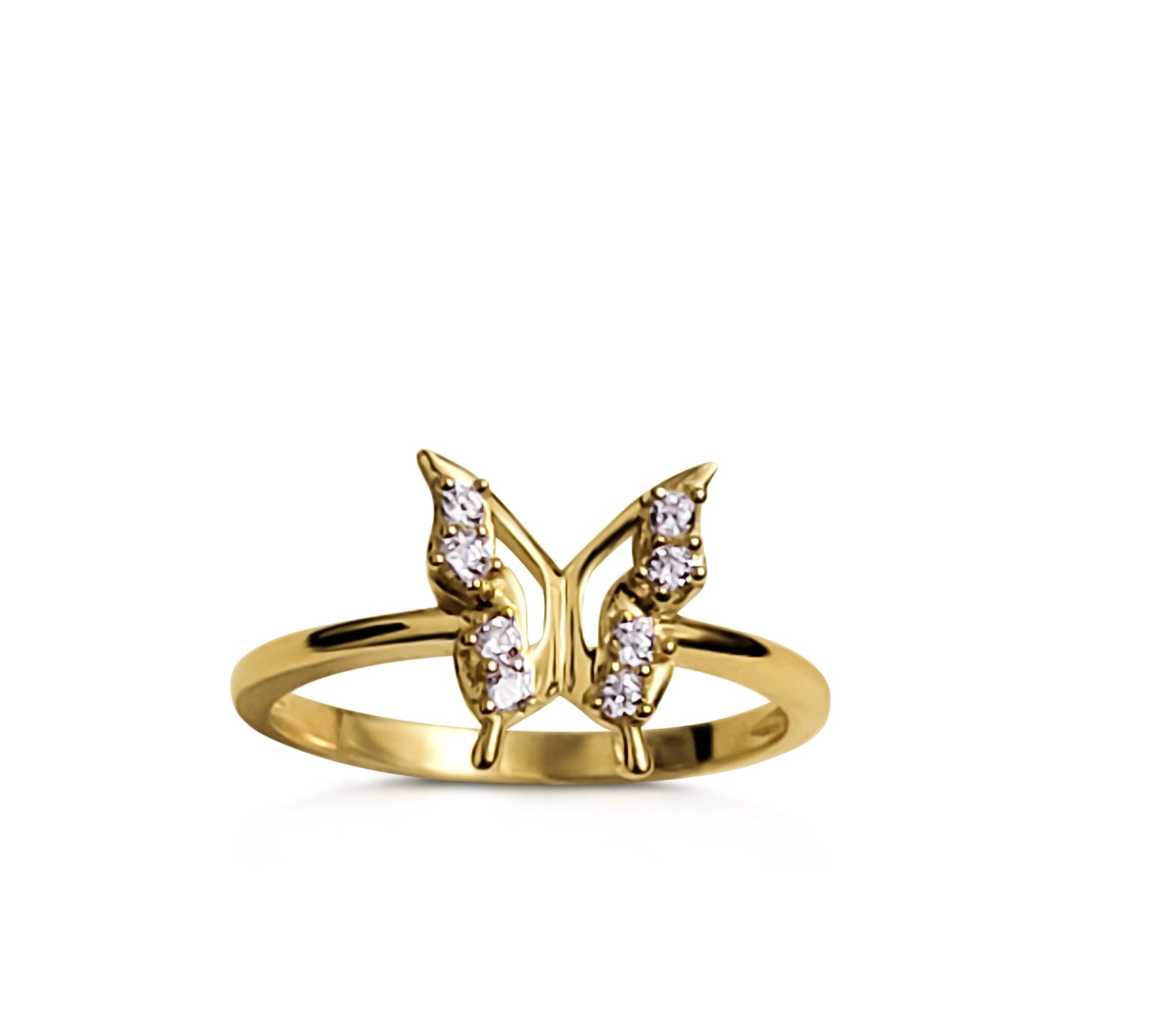 14k butterfly ring